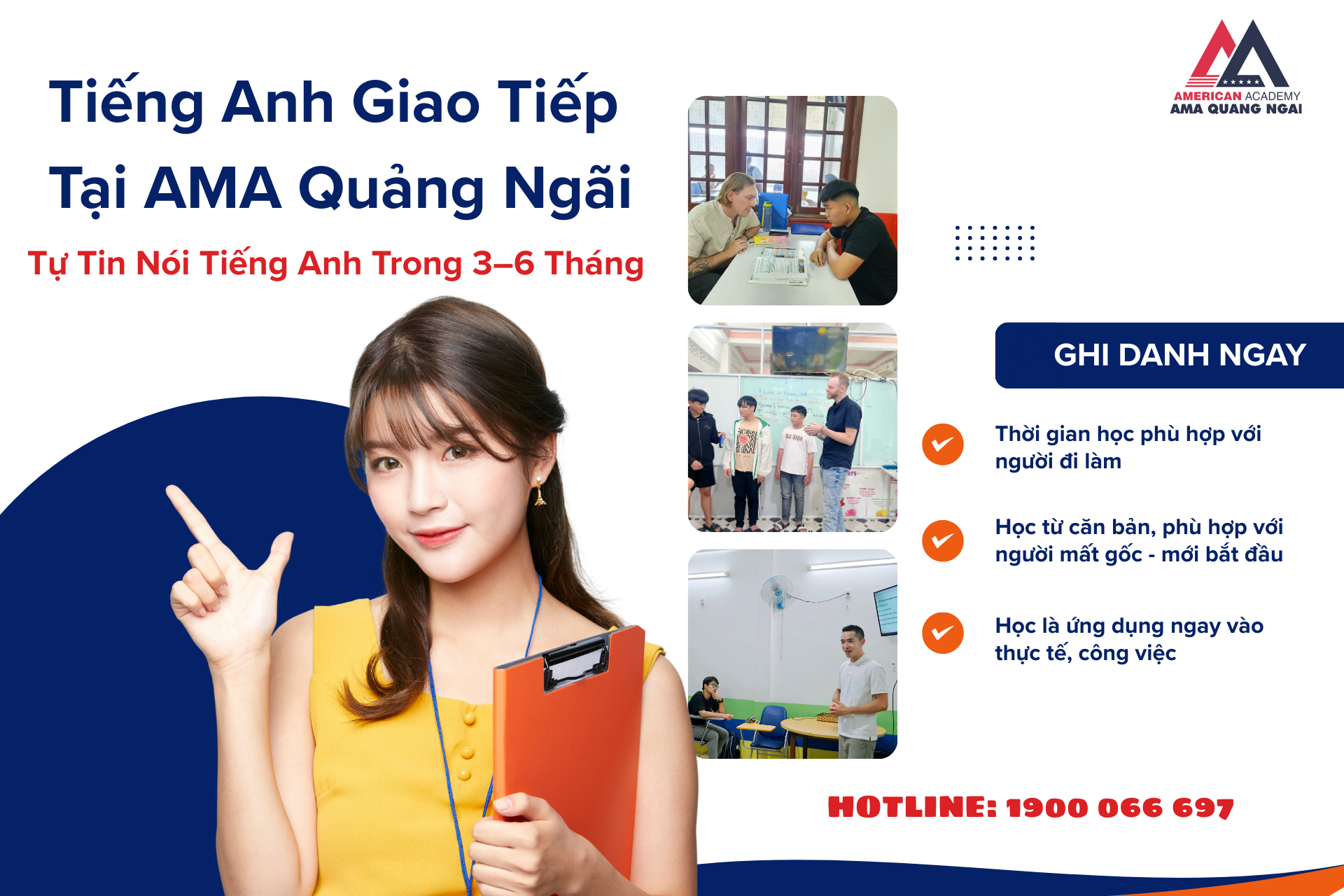 Khóa Học Tiếng Anh Giao Tiếp Tại AMA Quảng Ngãi – Lấy Lại Tự Tin