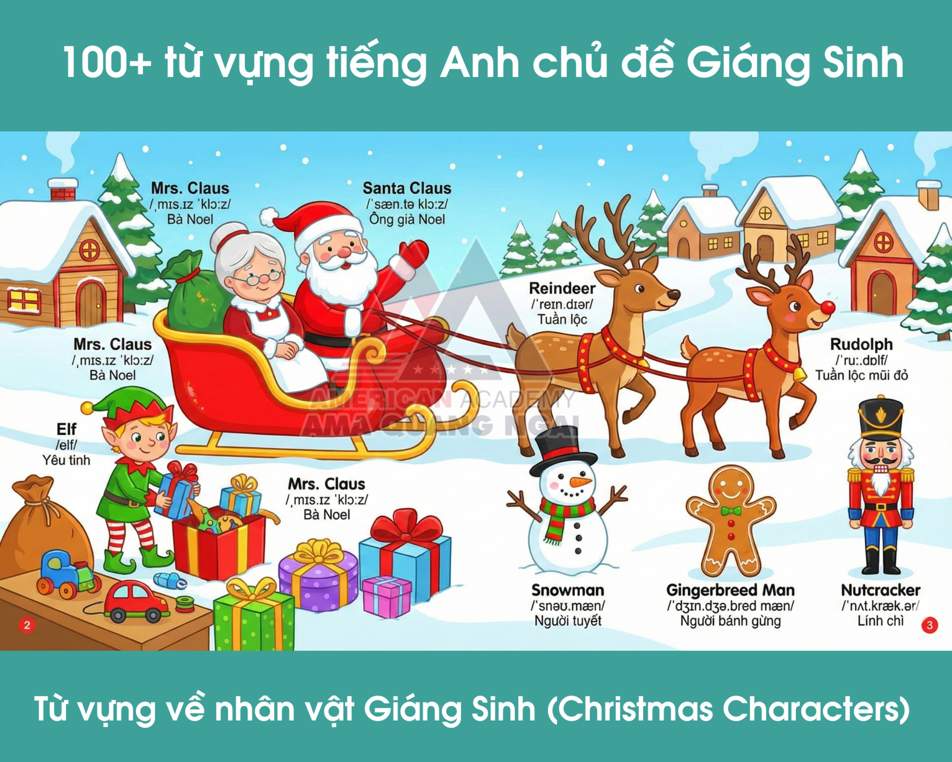 100+ từ vựng tiếng Anh chủ đề Giáng Sinh (2)