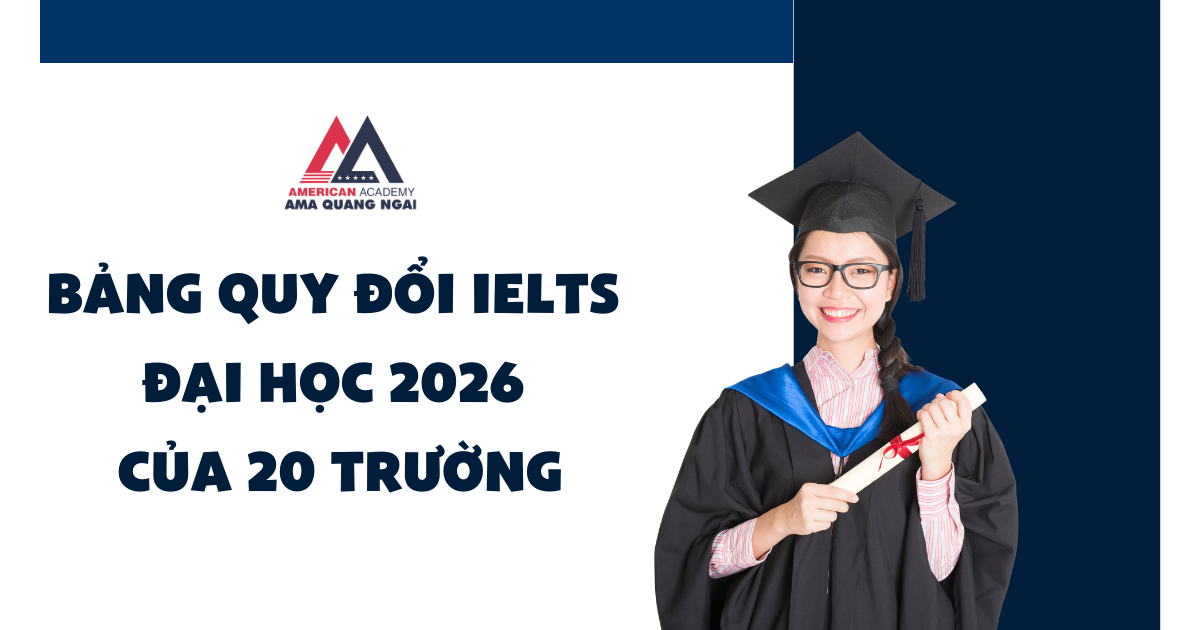 Bảng quy đổi IELTS đại học 2026 của 20 trường