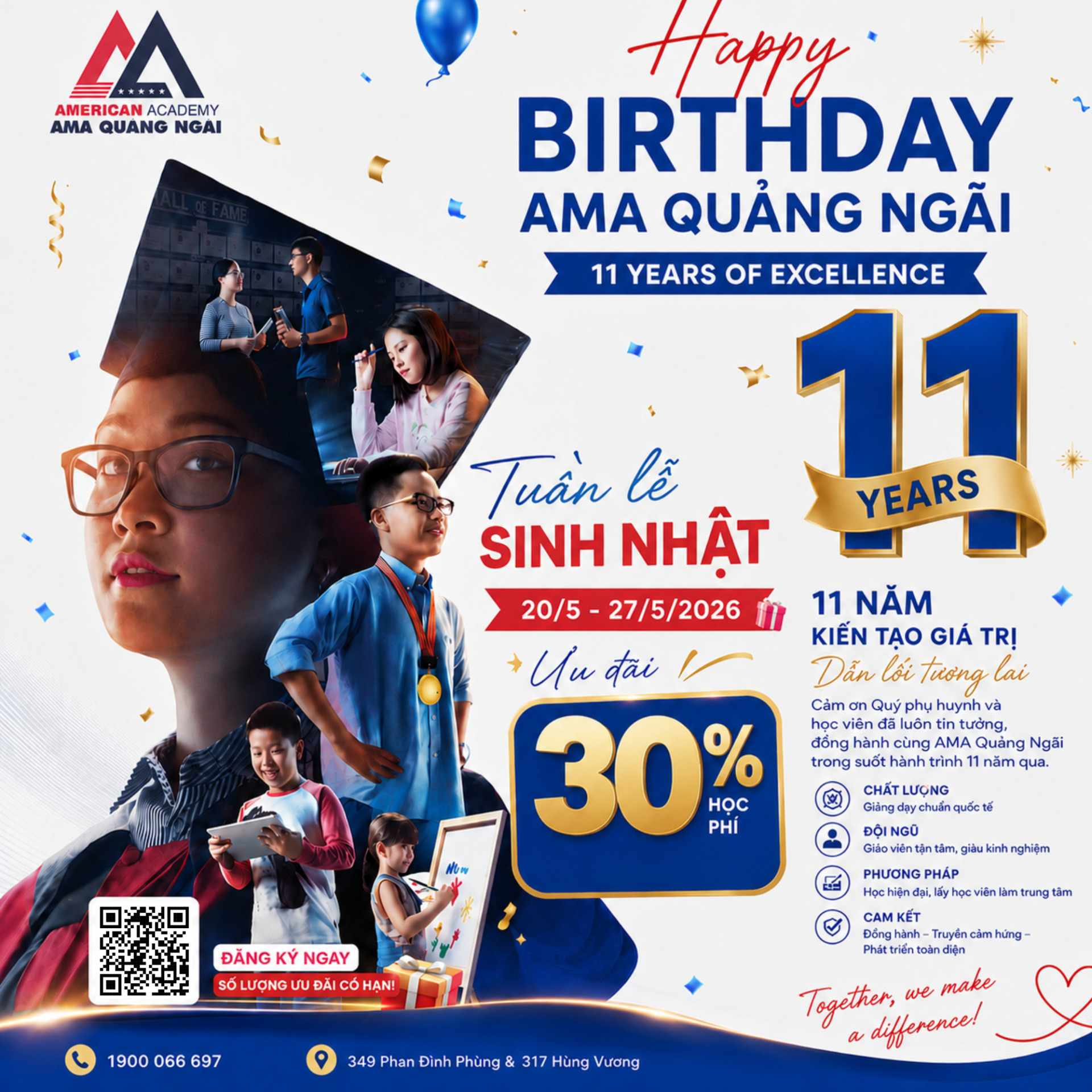 khóa hè tiếng Anh AMA Quảng Ngãi 2026