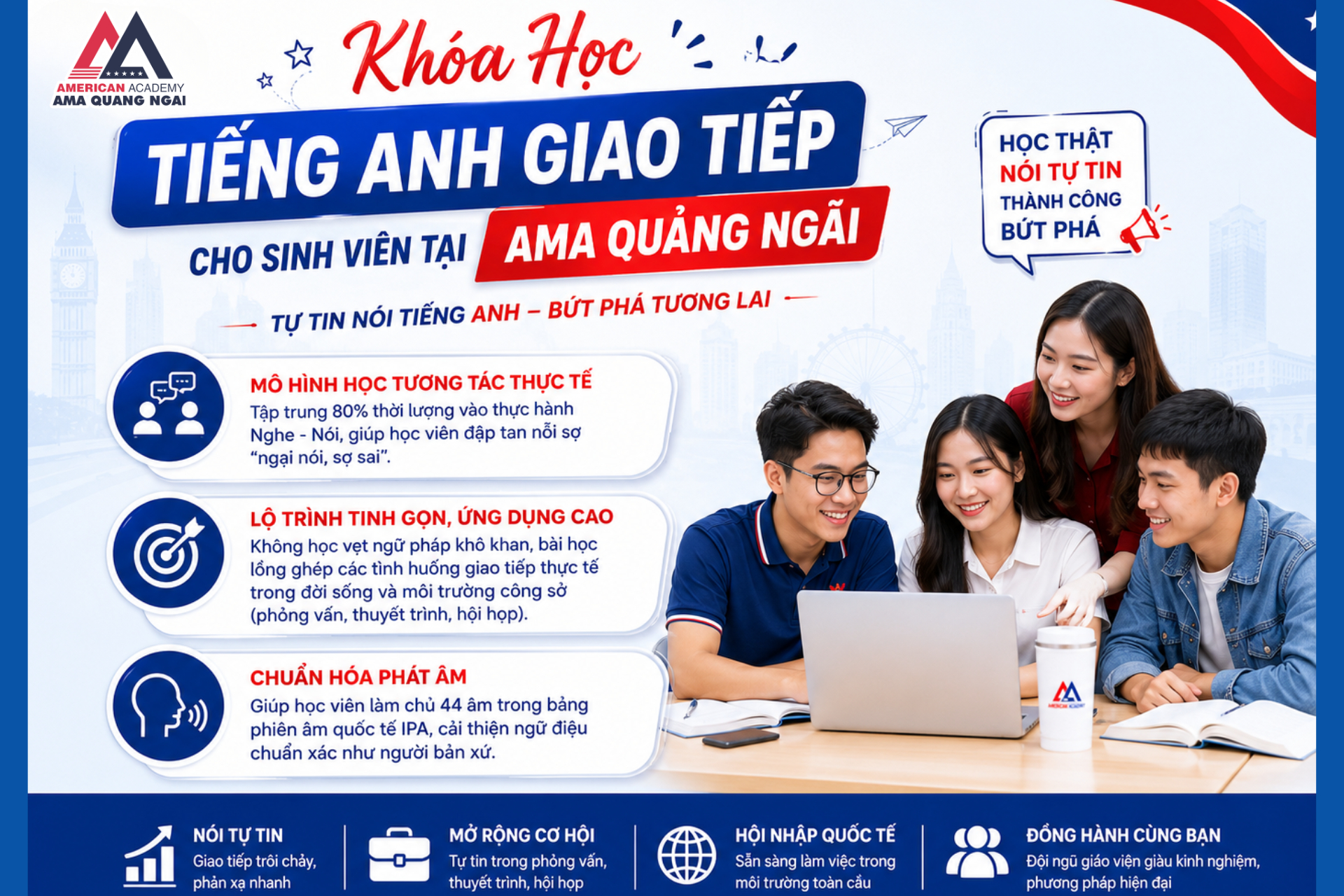 Khóa Học Tiếng Anh Giao Tiếp Cho Sinh Viên Tại AMA Quảng Ngãi